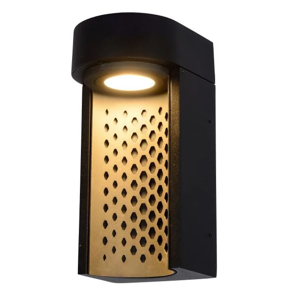 Lucide KIRAN - Wandlamp Buiten - LED - 1x10W 2700K - IP65 - Zwart - detail 2